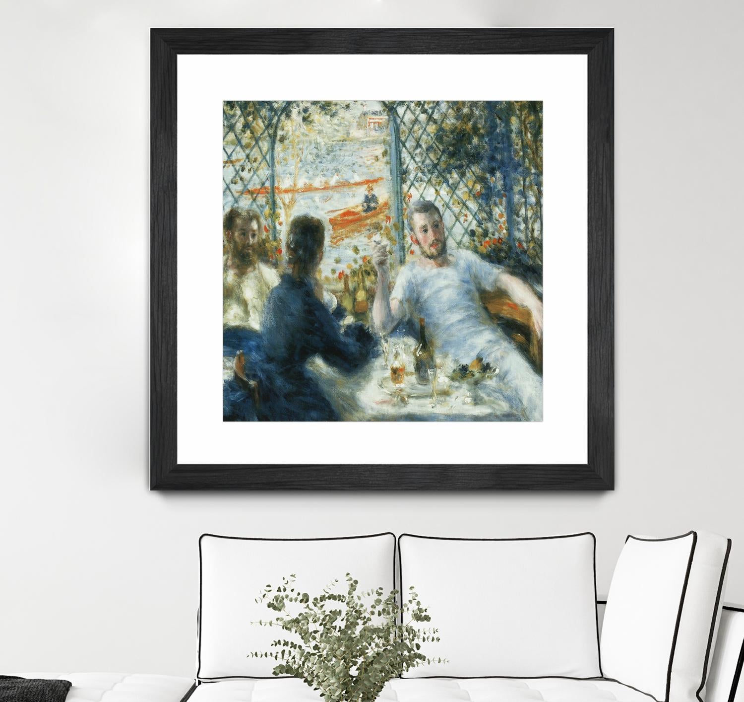 Le déjeuner au bord de la rivière by Auguste Renoir on GIANT ART - blue figurative homme et femme