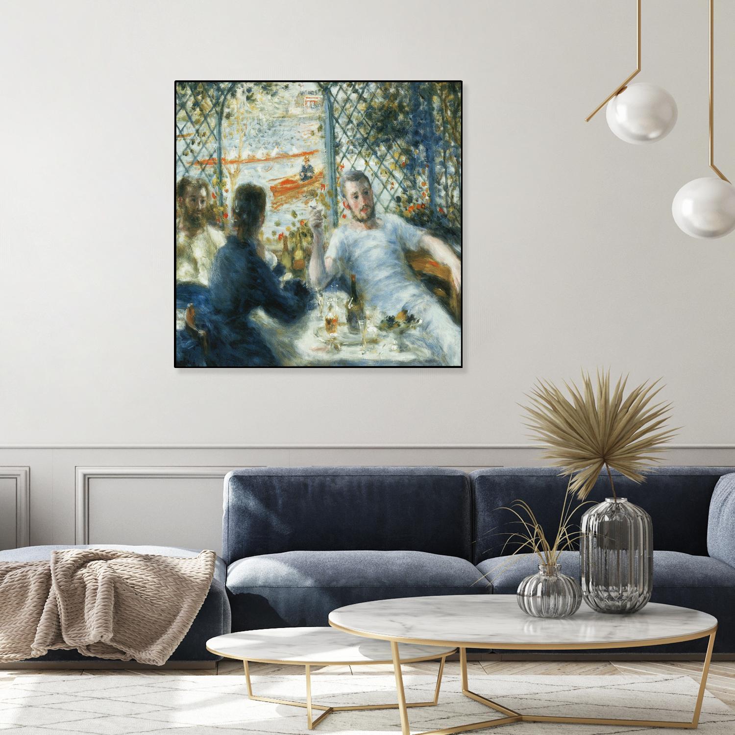 Le déjeuner au bord de la rivière by Auguste Renoir on GIANT ART - blue figurative homme et femme