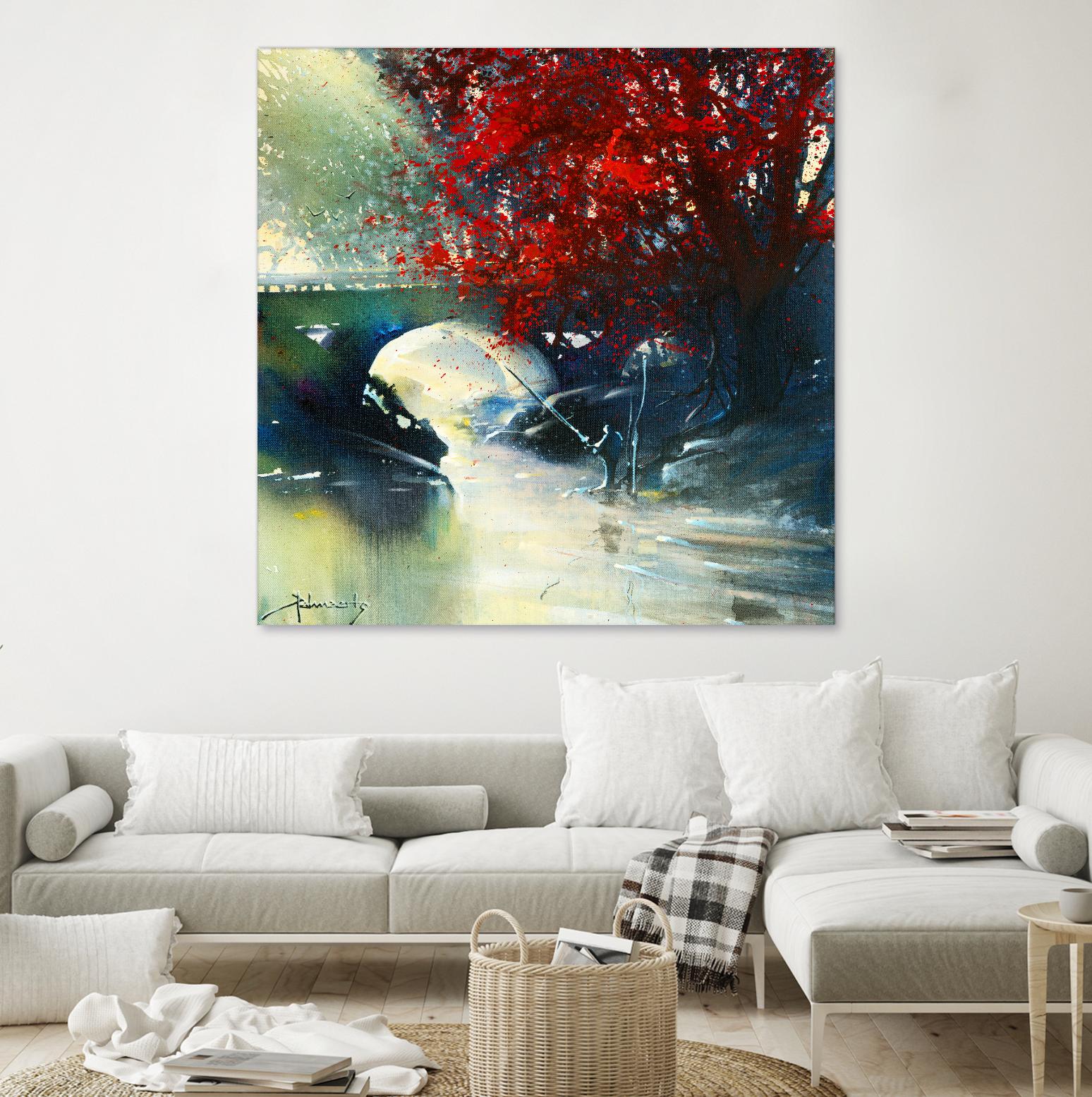 Voyage à 3 by Roland Palmaerts on GIANT ART - blue landscape