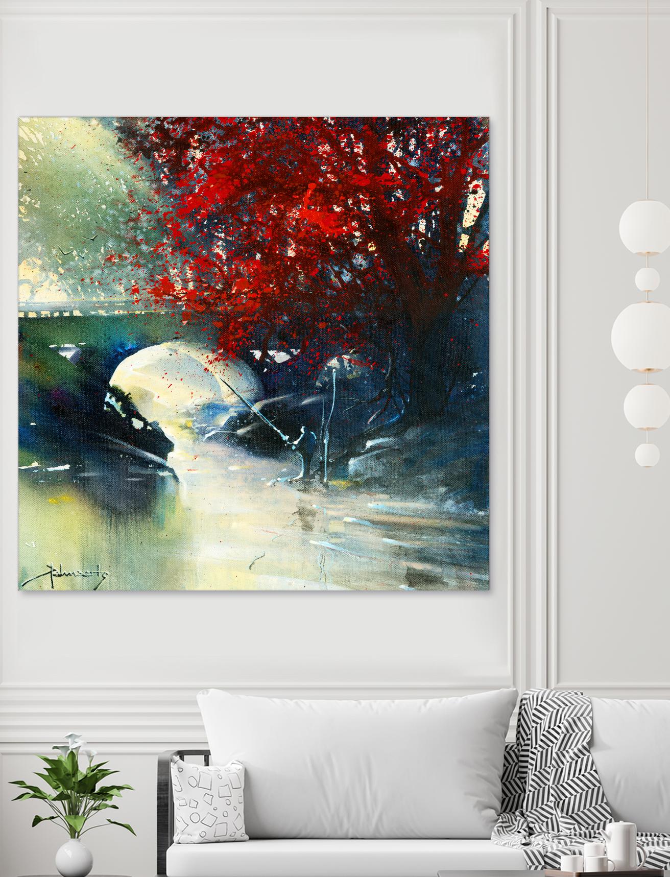 Voyage à 3 by Roland Palmaerts on GIANT ART - blue landscape