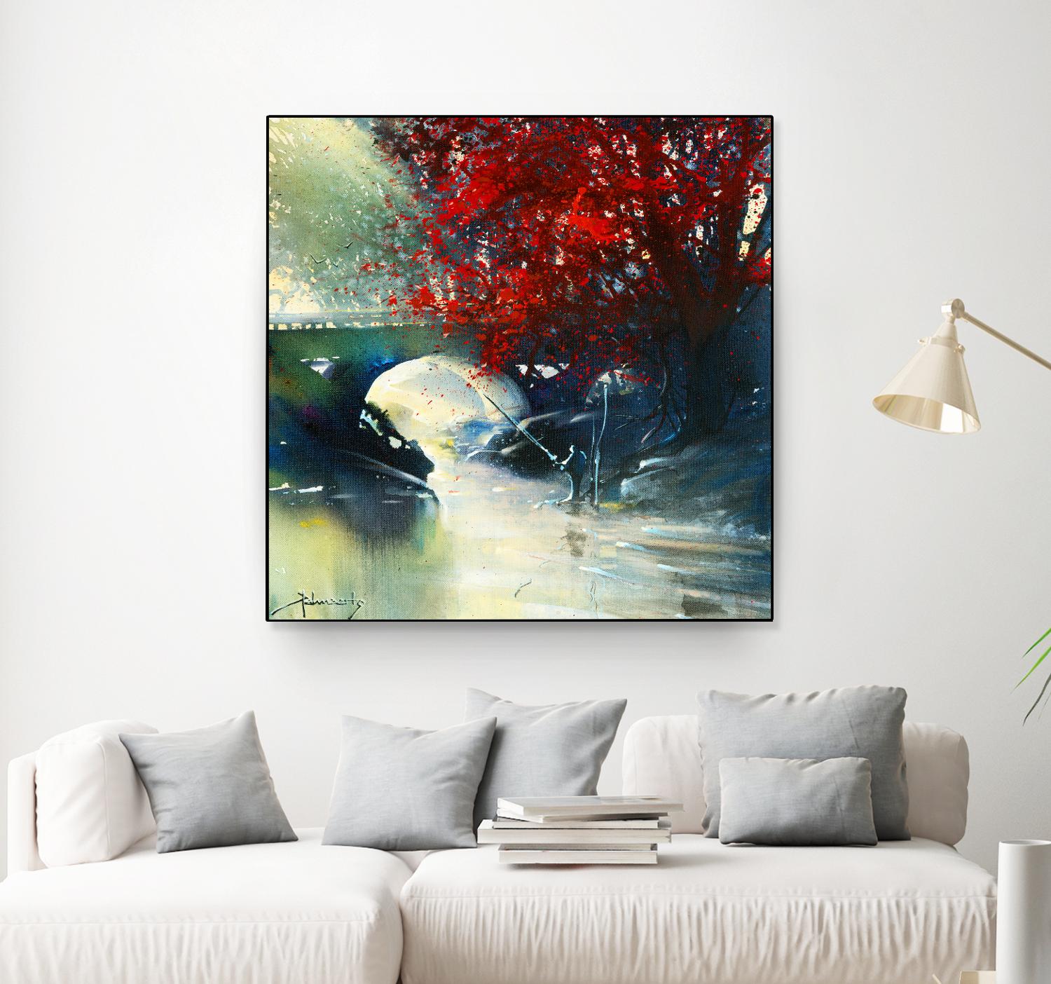 Voyage à 3 by Roland Palmaerts on GIANT ART - blue landscape