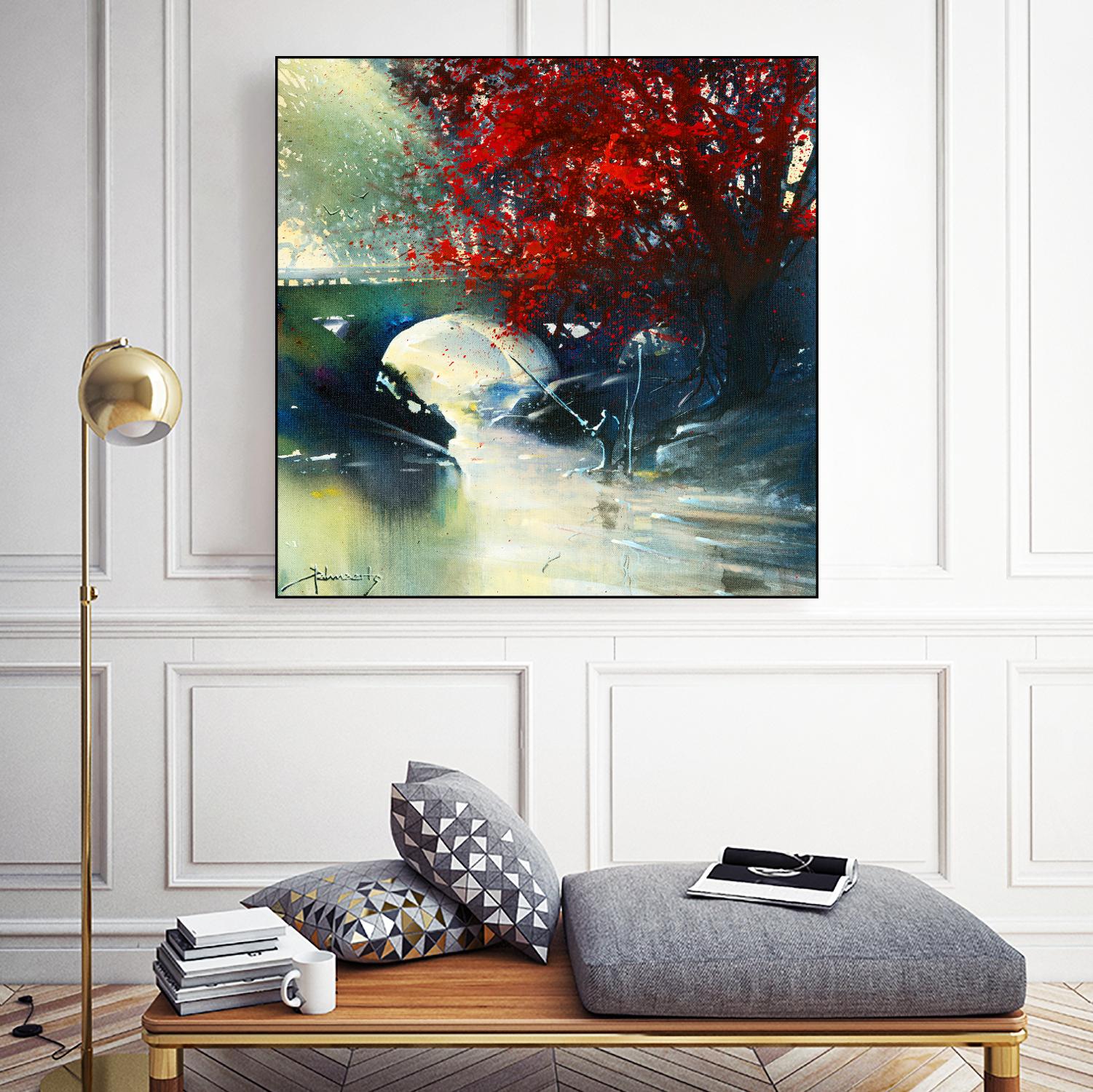 Voyage à 3 by Roland Palmaerts on GIANT ART - blue landscape