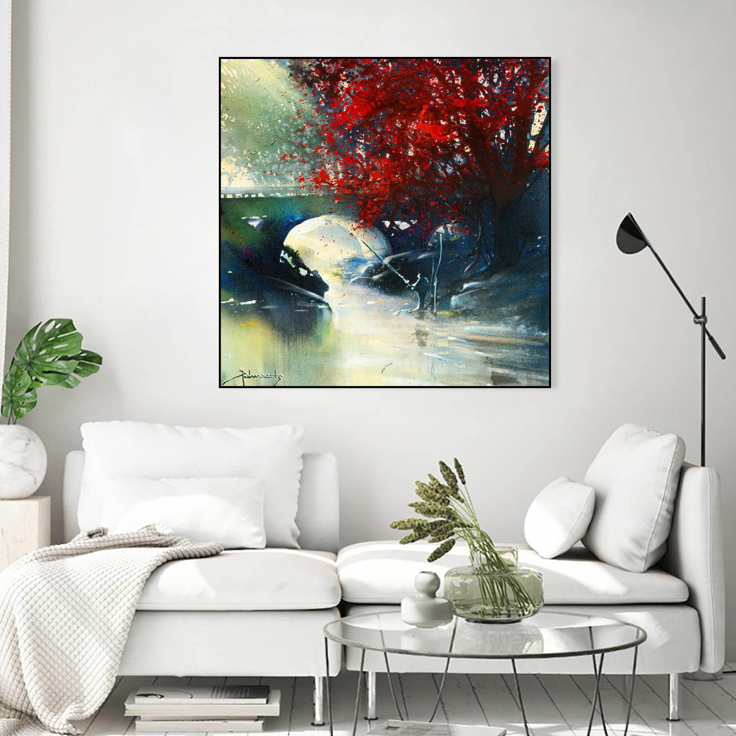 Voyage à 3 by Roland Palmaerts on GIANT ART - blue landscape