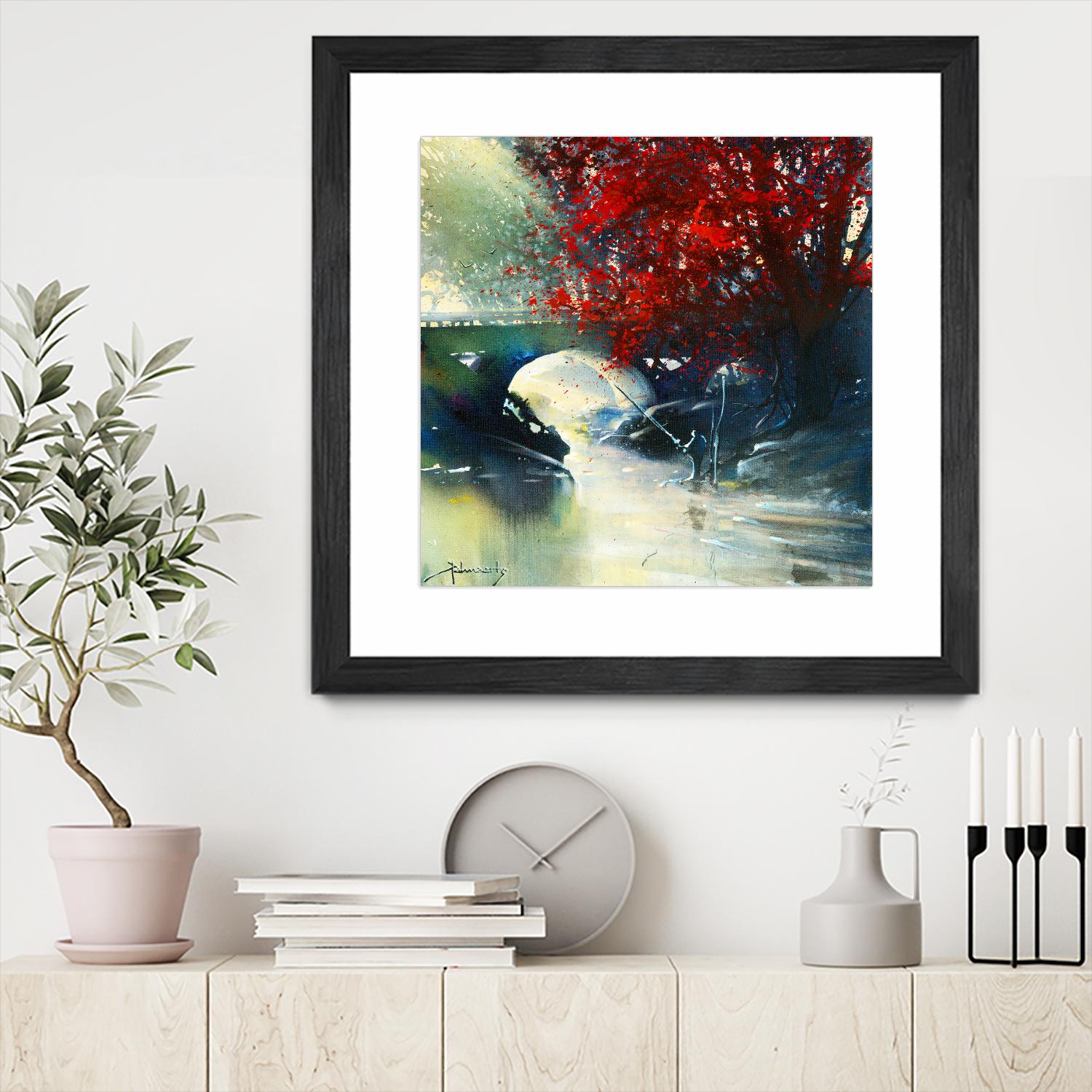 Voyage à 3 by Roland Palmaerts on GIANT ART - blue landscape