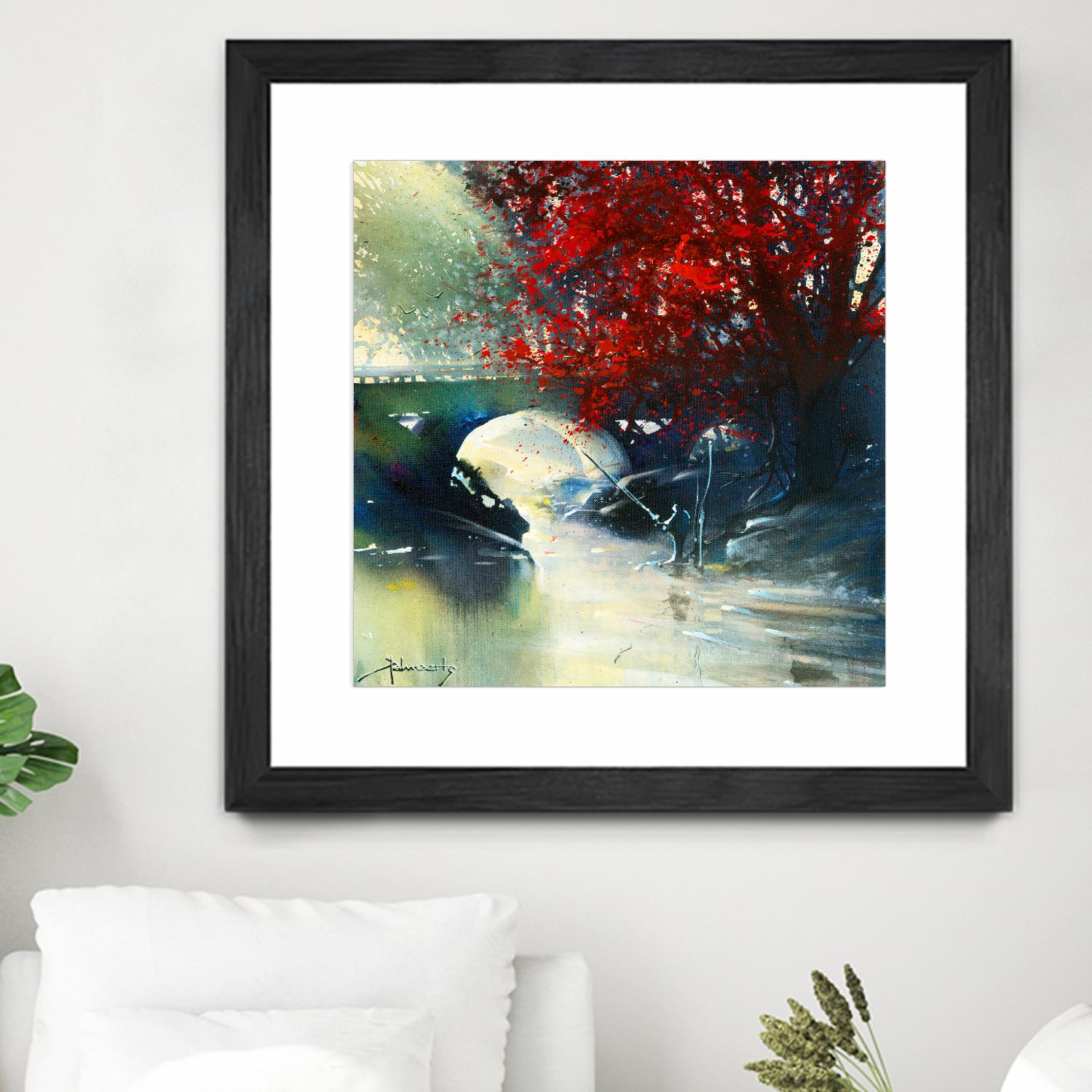 Voyage à 3 by Roland Palmaerts on GIANT ART - blue landscape