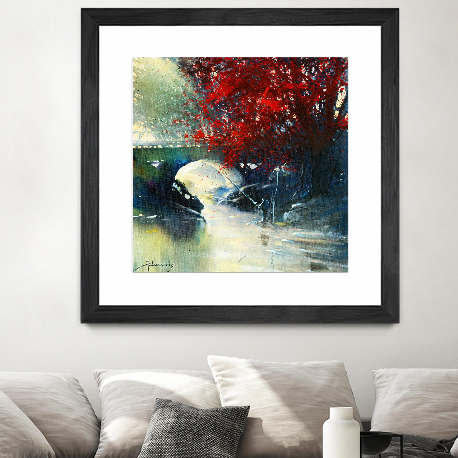 Voyage à 3 by Roland Palmaerts on GIANT ART - blue landscape