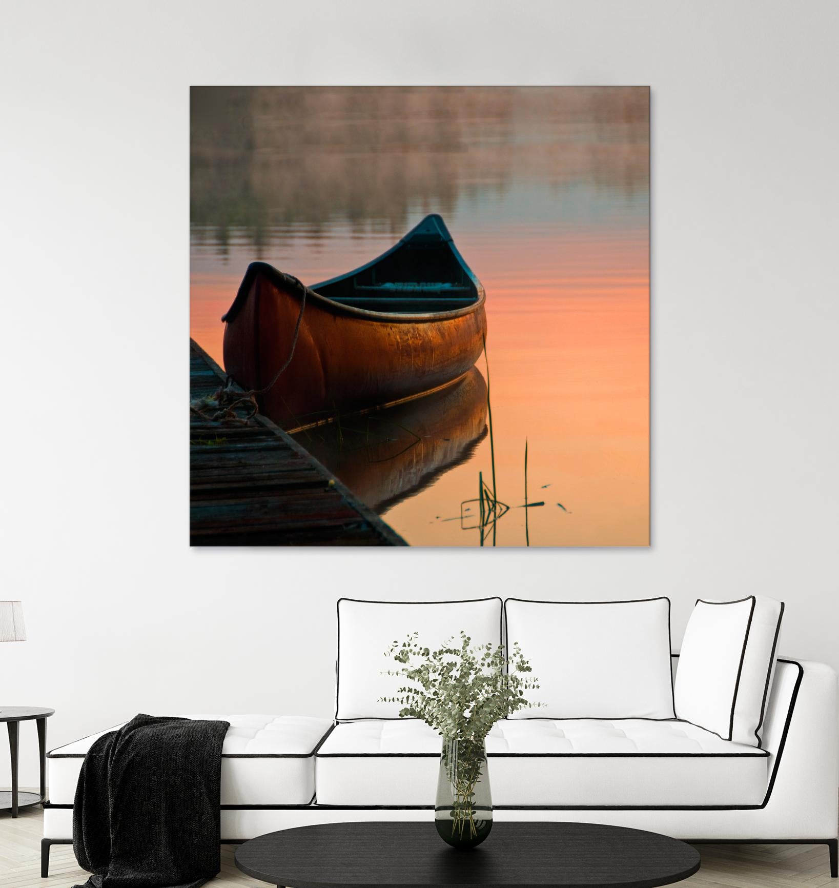 Canoe by Rick Schmidt on GIANT ART - brown sea scene