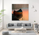 Canoe by Rick Schmidt on GIANT ART - brown sea scene