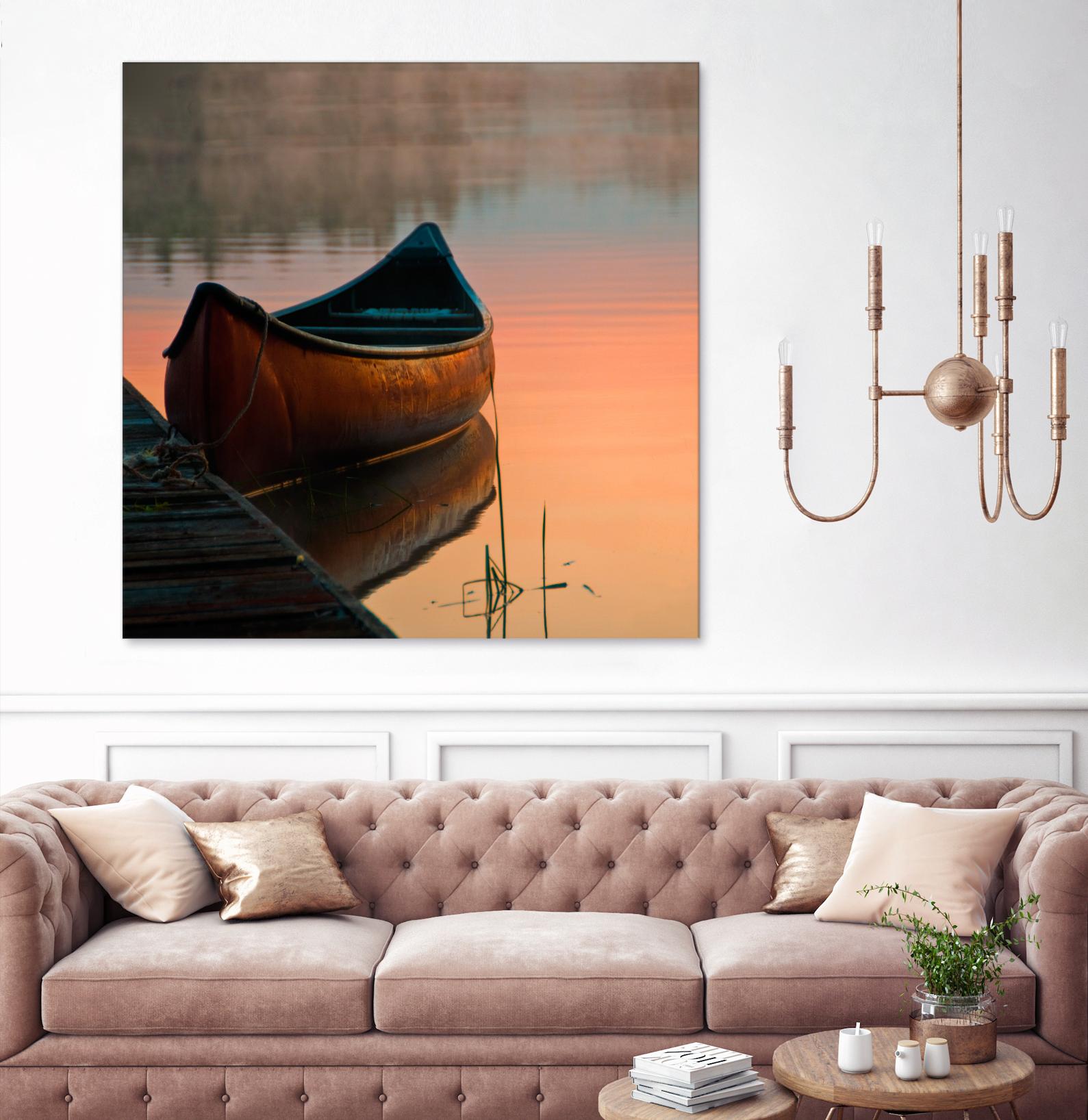 Canoe by Rick Schmidt on GIANT ART - brown sea scene