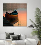 Canoe by Rick Schmidt on GIANT ART - brown sea scene