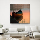 Canoe by Rick Schmidt on GIANT ART - brown sea scene