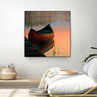 Canoe by Rick Schmidt on GIANT ART - brown sea scene