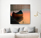 Canoe by Rick Schmidt on GIANT ART - brown sea scene