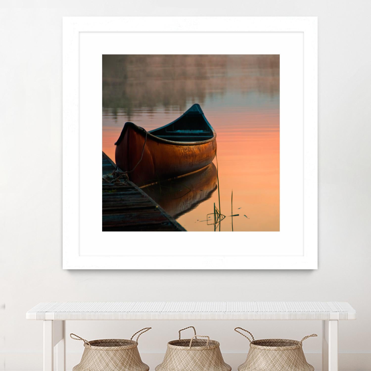 Canoe by Rick Schmidt on GIANT ART - brown sea scene