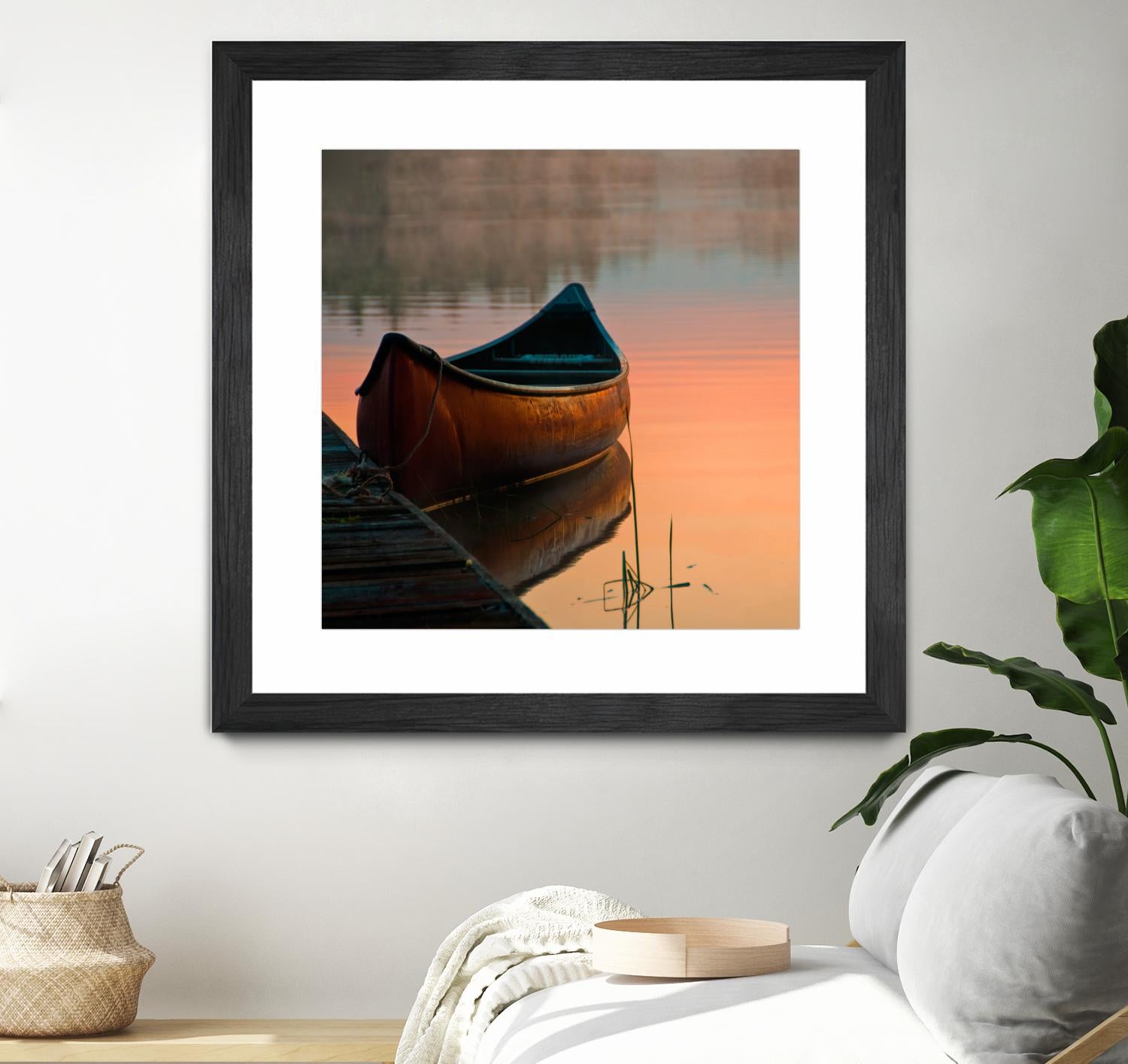 Canoe by Rick Schmidt on GIANT ART - brown sea scene