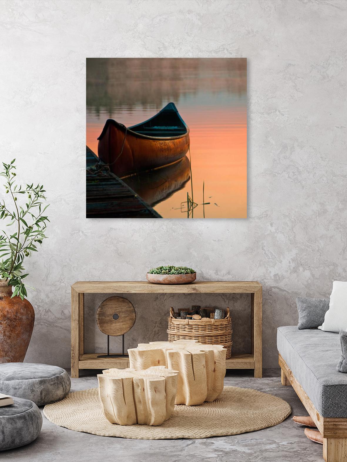 Canoe by Rick Schmidt on GIANT ART - brown sea scene