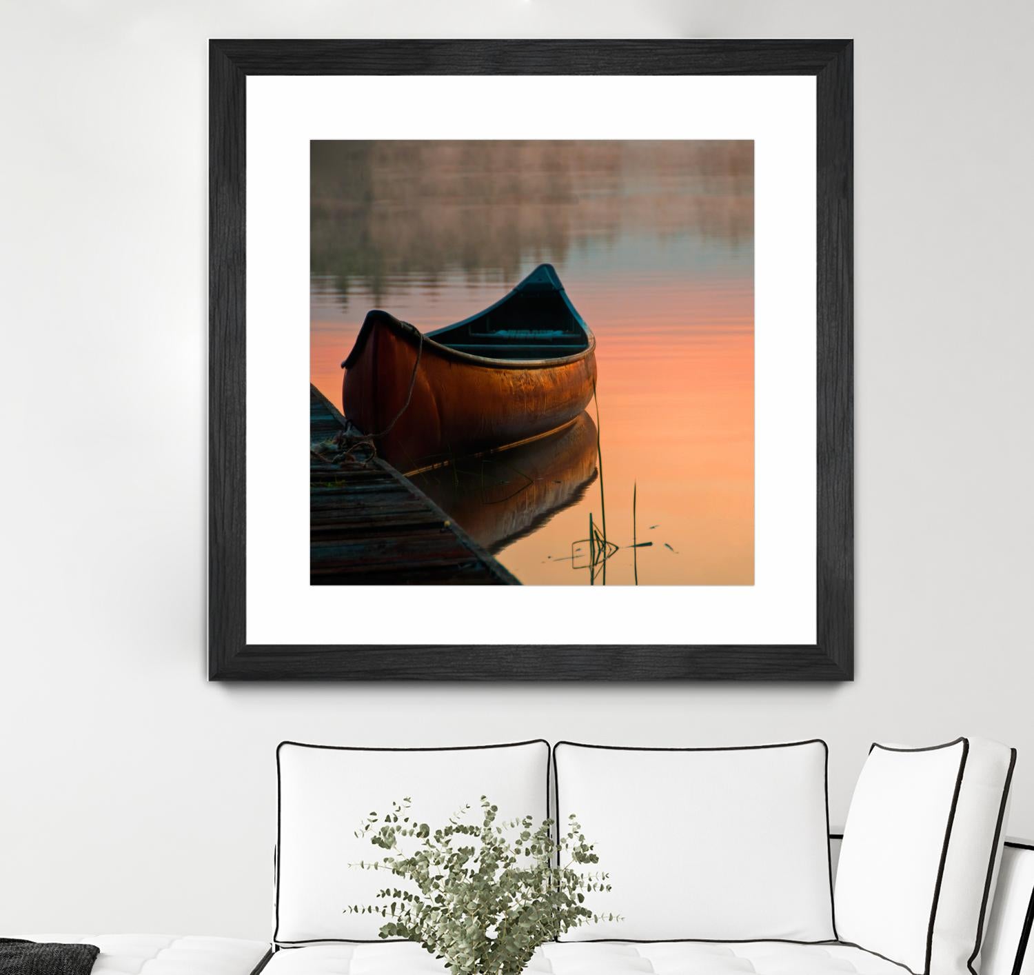 Canoe by Rick Schmidt on GIANT ART - brown sea scene