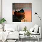Canoe by Rick Schmidt on GIANT ART - brown sea scene