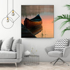 Canoe by Rick Schmidt on GIANT ART - brown sea scene