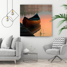 Canoe by Rick Schmidt on GIANT ART - brown sea scene