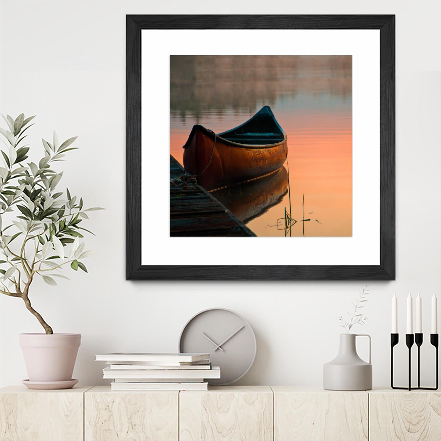 Canoe by Rick Schmidt on GIANT ART - brown sea scene