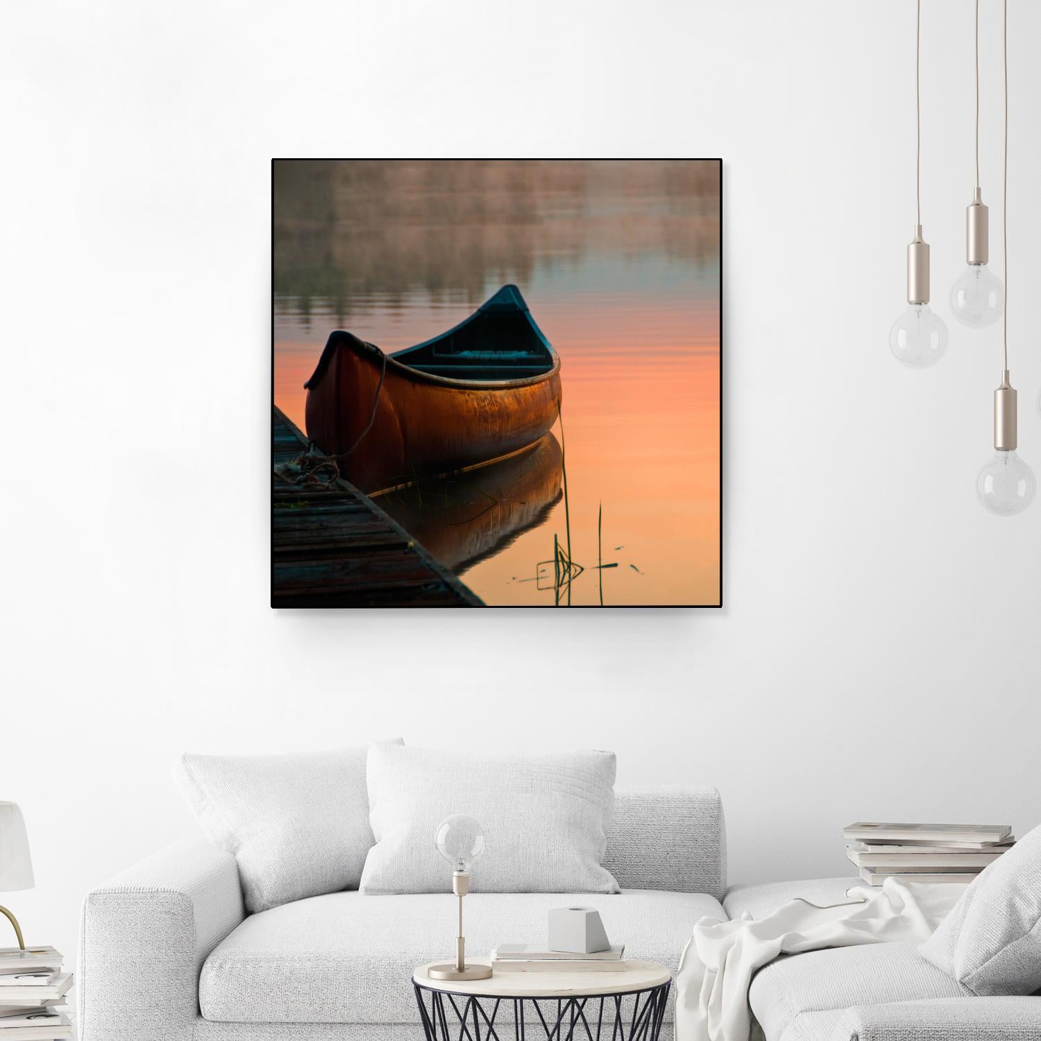Canoe by Rick Schmidt on GIANT ART - brown sea scene