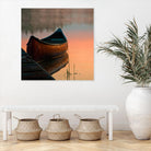 Canoe by Rick Schmidt on GIANT ART - brown sea scene