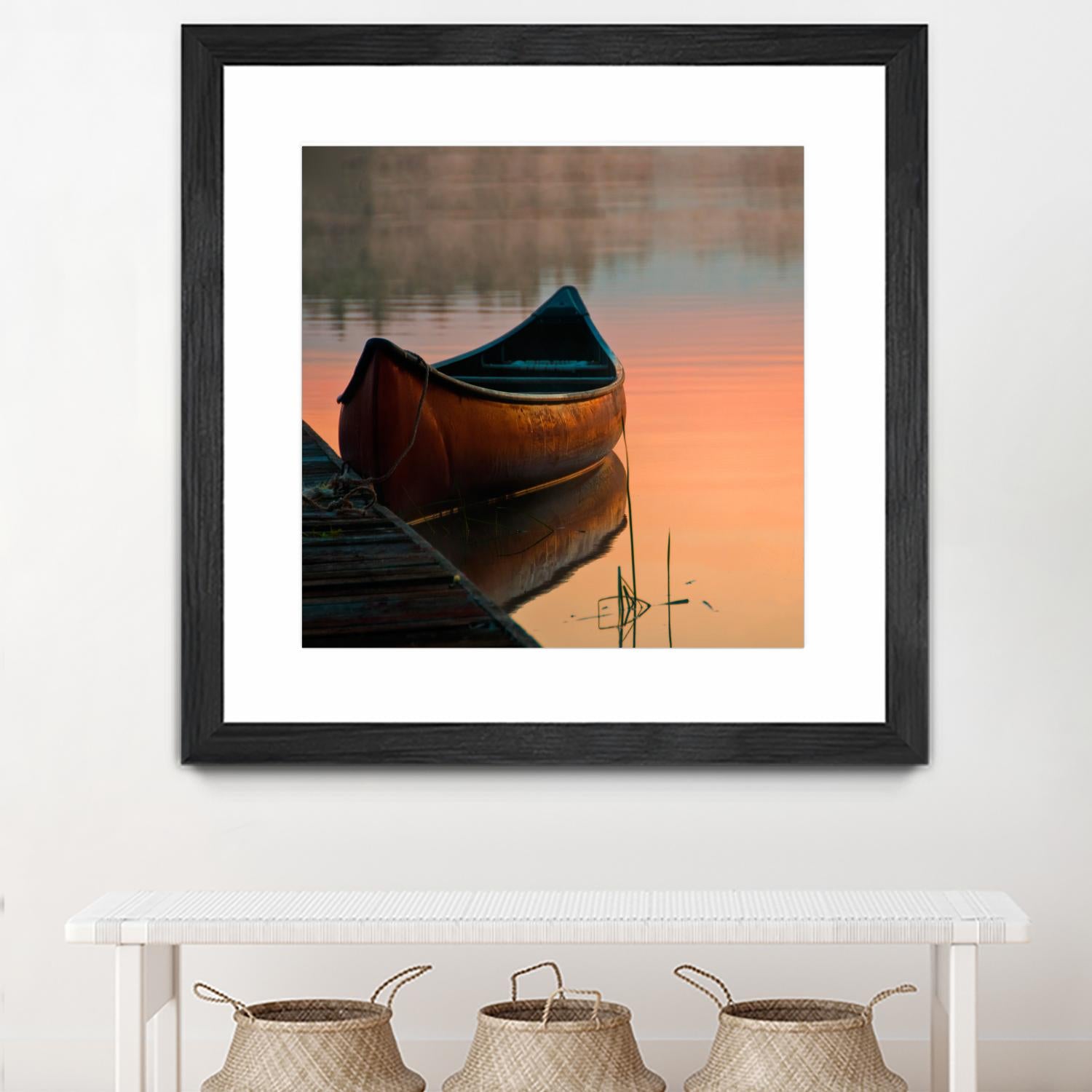 Canoe by Rick Schmidt on GIANT ART - brown sea scene