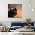 Canoe by Rick Schmidt on GIANT ART - brown sea scene