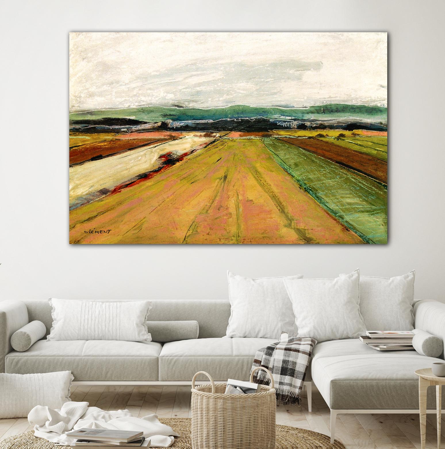 Colored Fields II by Jacques Clement on GIANT ART - yellow landscape