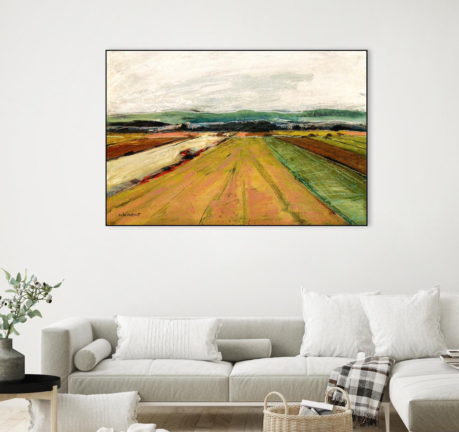 Colored Fields II by Jacques Clement on GIANT ART - yellow landscape