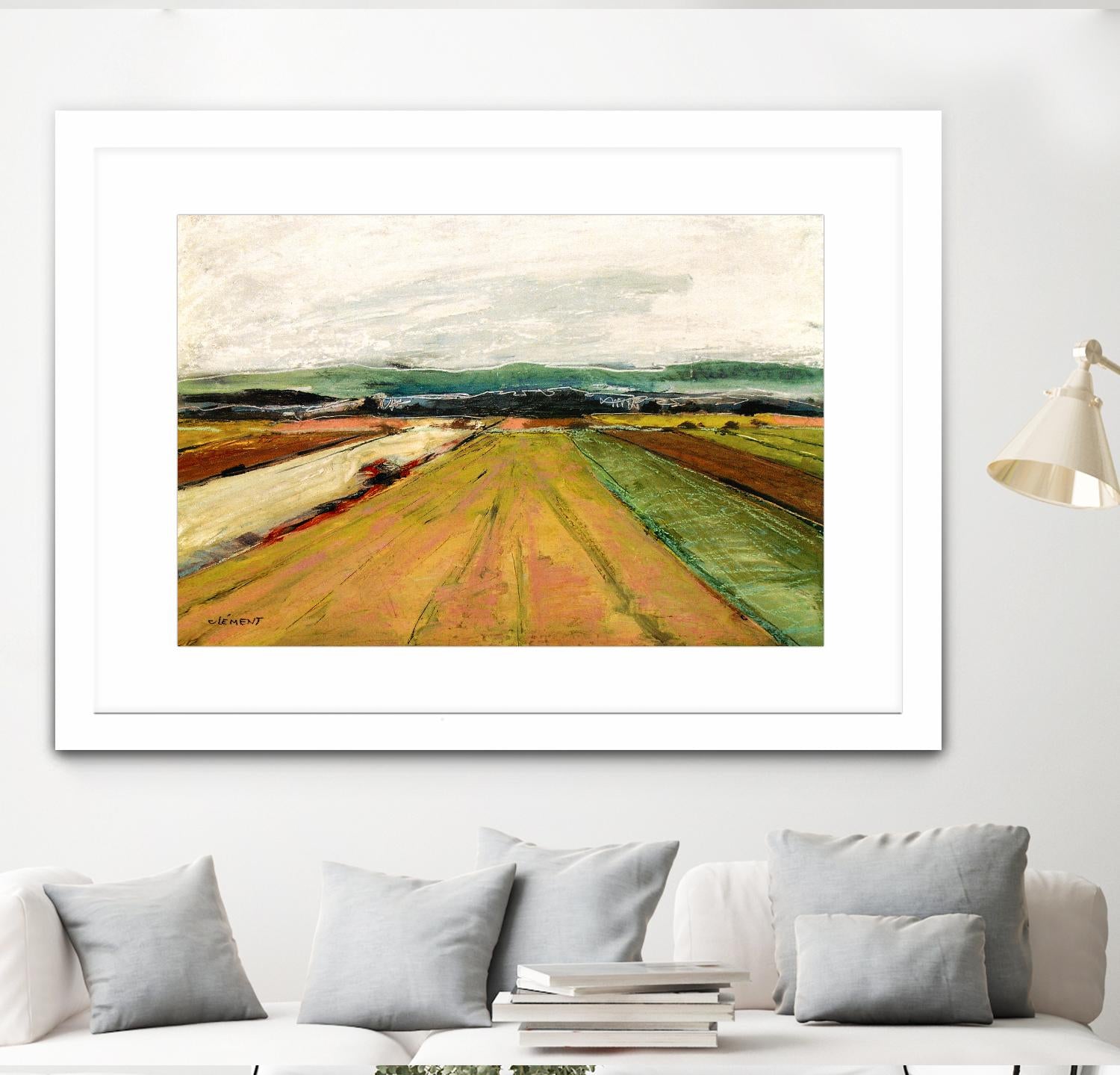 Colored Fields II by Jacques Clement on GIANT ART - yellow landscape