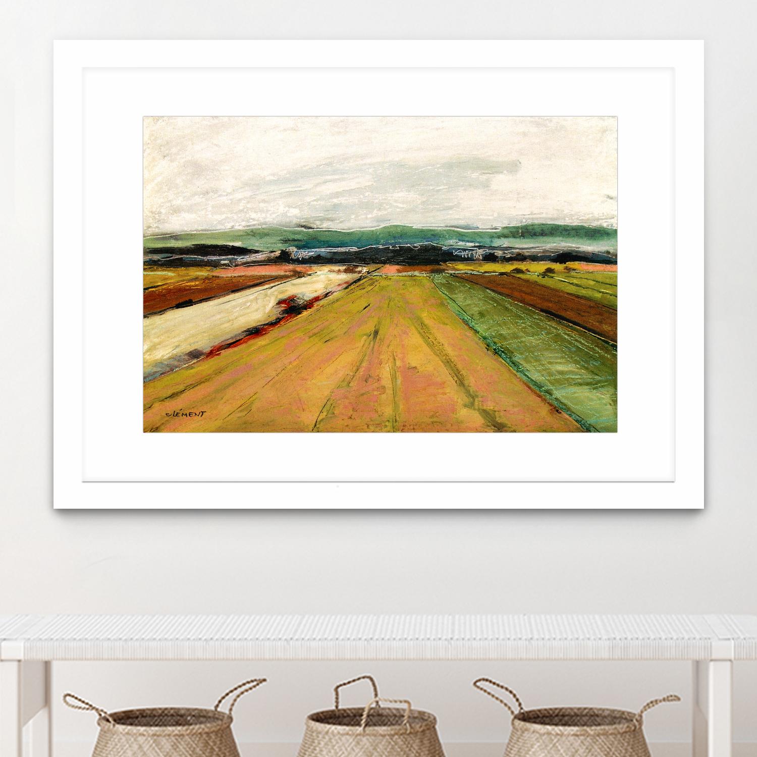 Colored Fields II by Jacques Clement on GIANT ART - yellow landscape