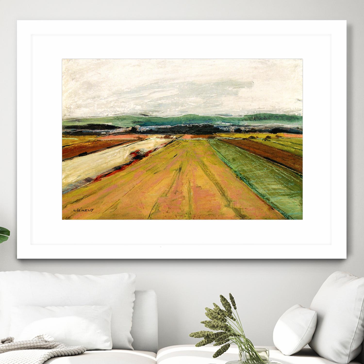 Colored Fields II by Jacques Clement on GIANT ART - yellow landscape