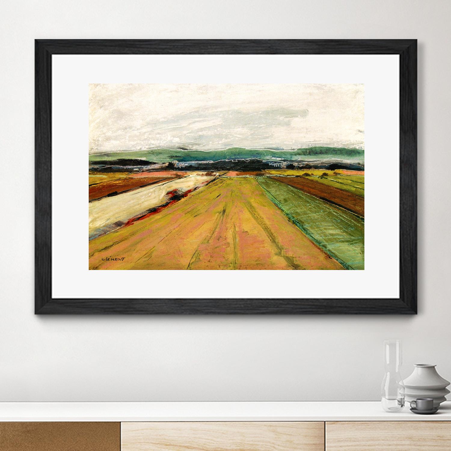 Colored Fields II by Jacques Clement on GIANT ART - yellow landscape