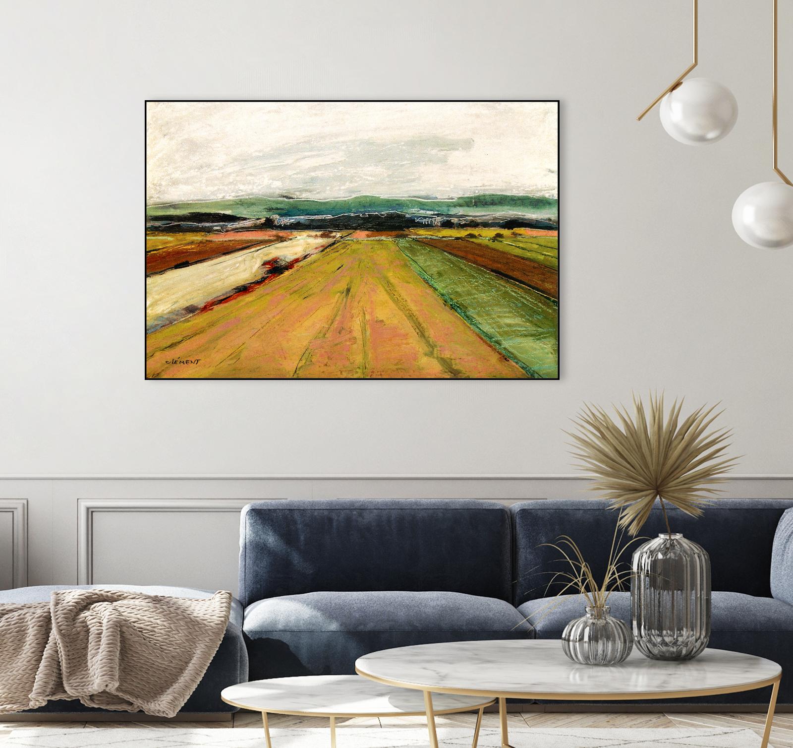 Colored Fields II by Jacques Clement on GIANT ART - yellow landscape
