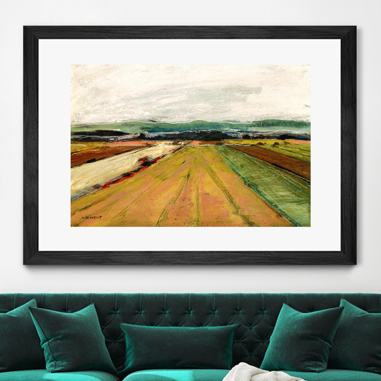 Colored Fields II by Jacques Clement on GIANT ART - yellow landscape
