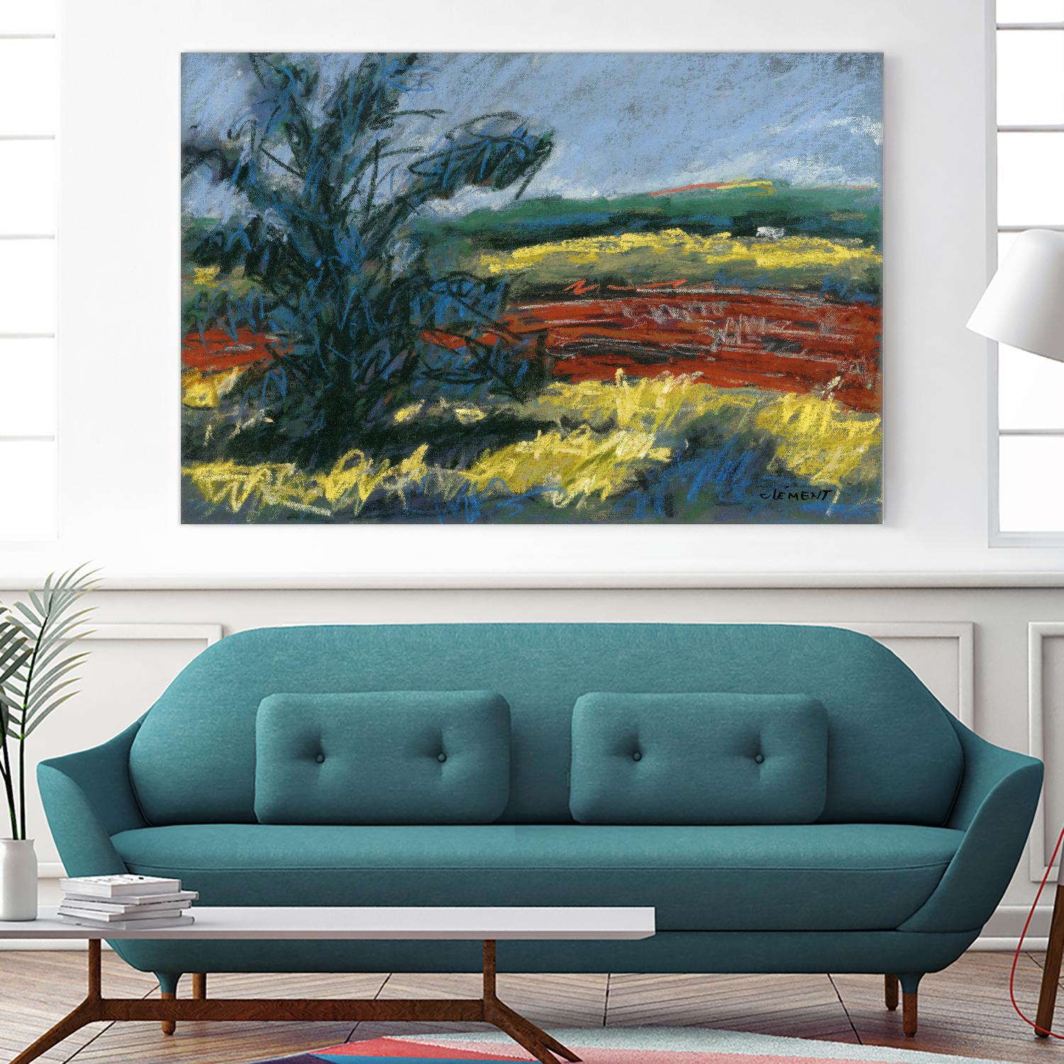 Pastel Landscape II by Jacques Clement on GIANT ART - blue landscape