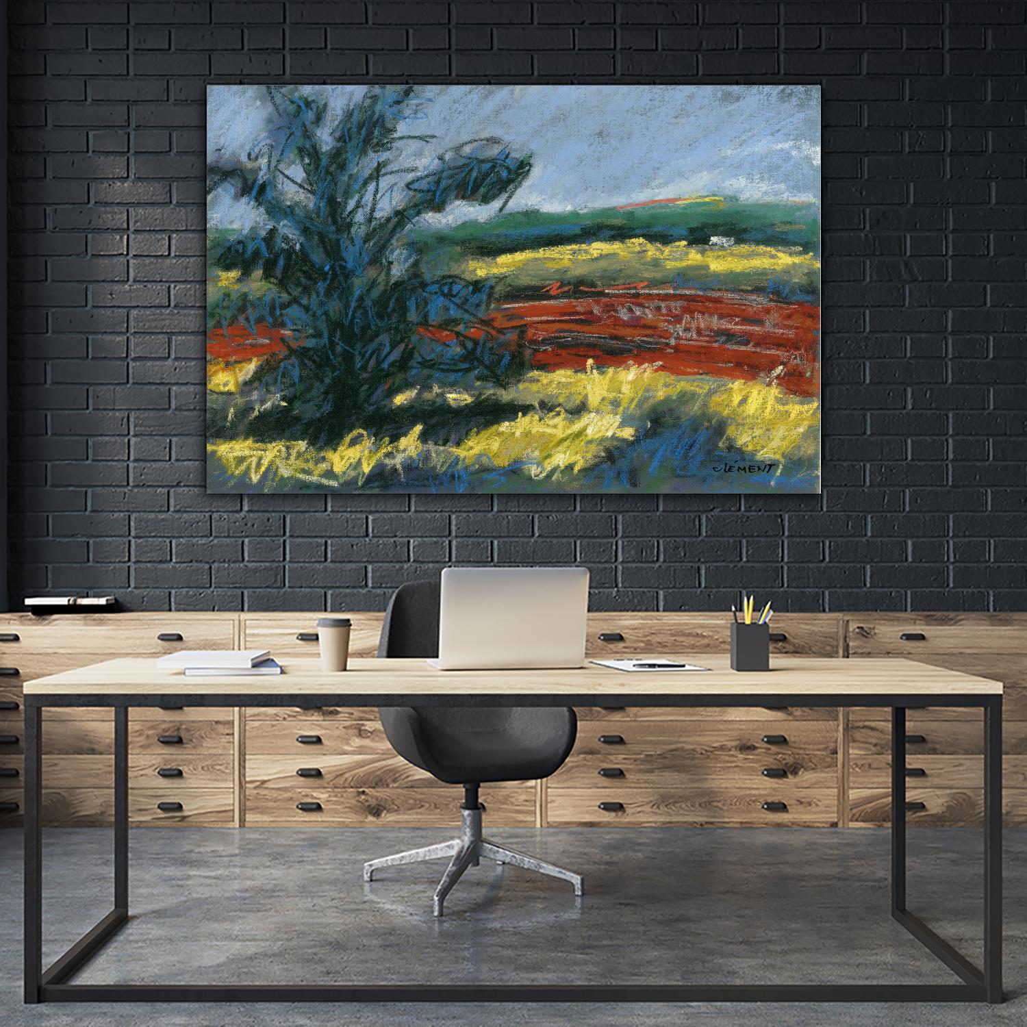 Pastel Landscape II by Jacques Clement on GIANT ART - blue landscape