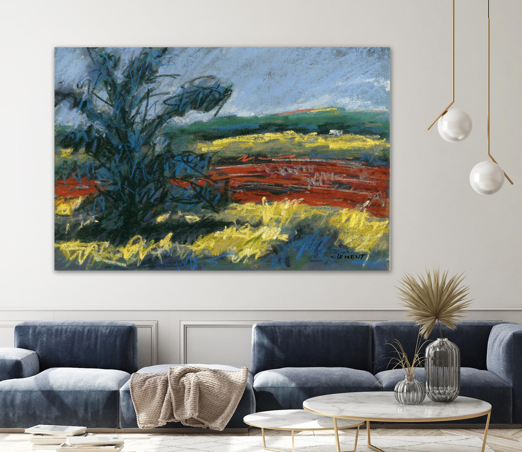 Pastel Landscape II by Jacques Clement on GIANT ART - blue landscape