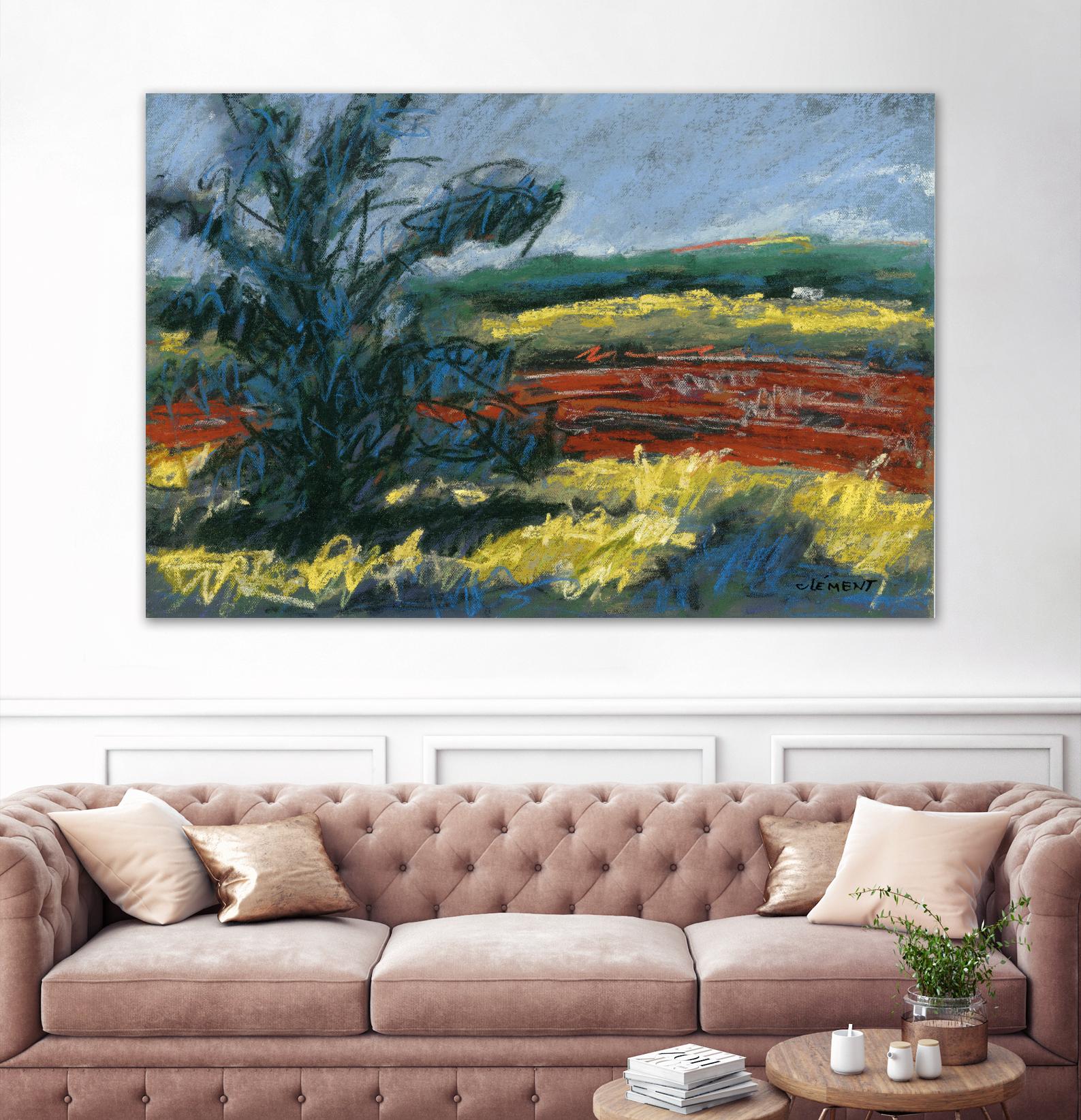 Pastel Landscape II by Jacques Clement on GIANT ART - blue landscape
