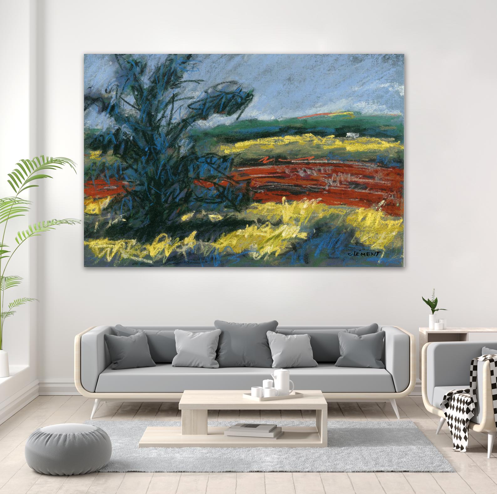 Pastel Landscape II by Jacques Clement on GIANT ART - blue landscape