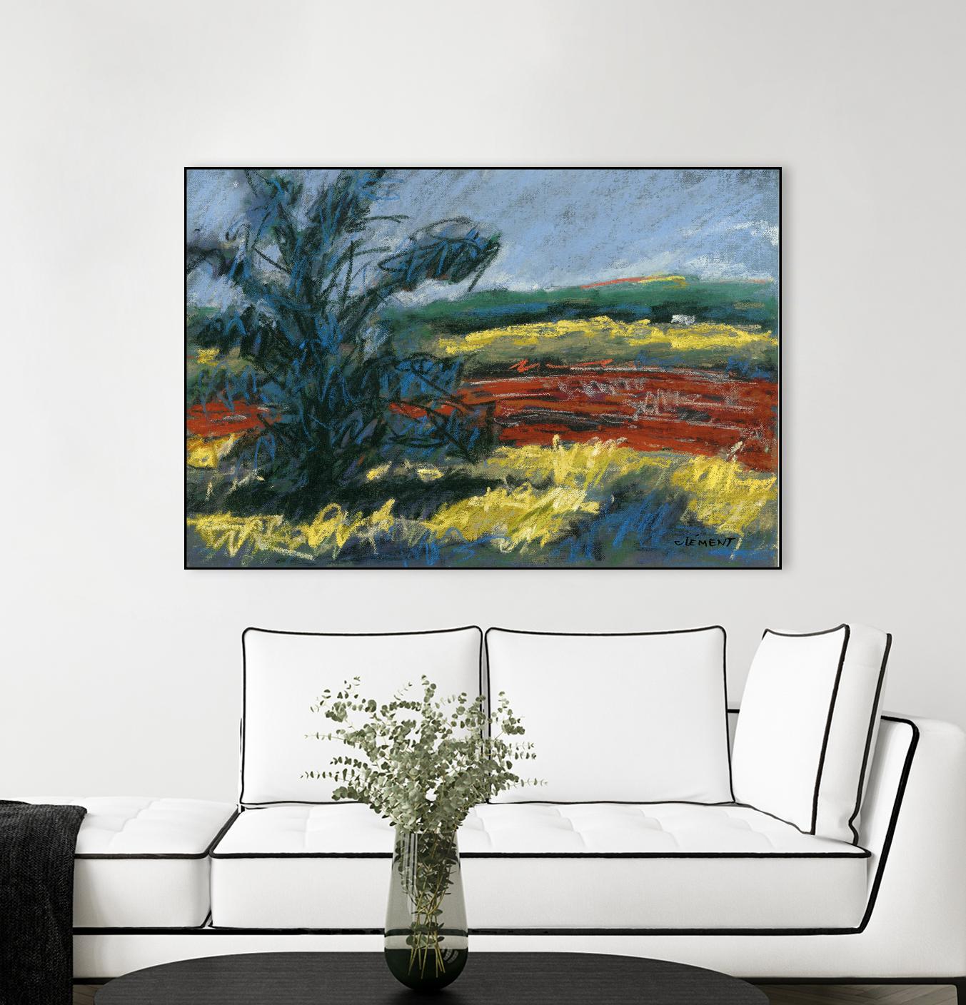 Pastel Landscape II by Jacques Clement on GIANT ART - blue landscape