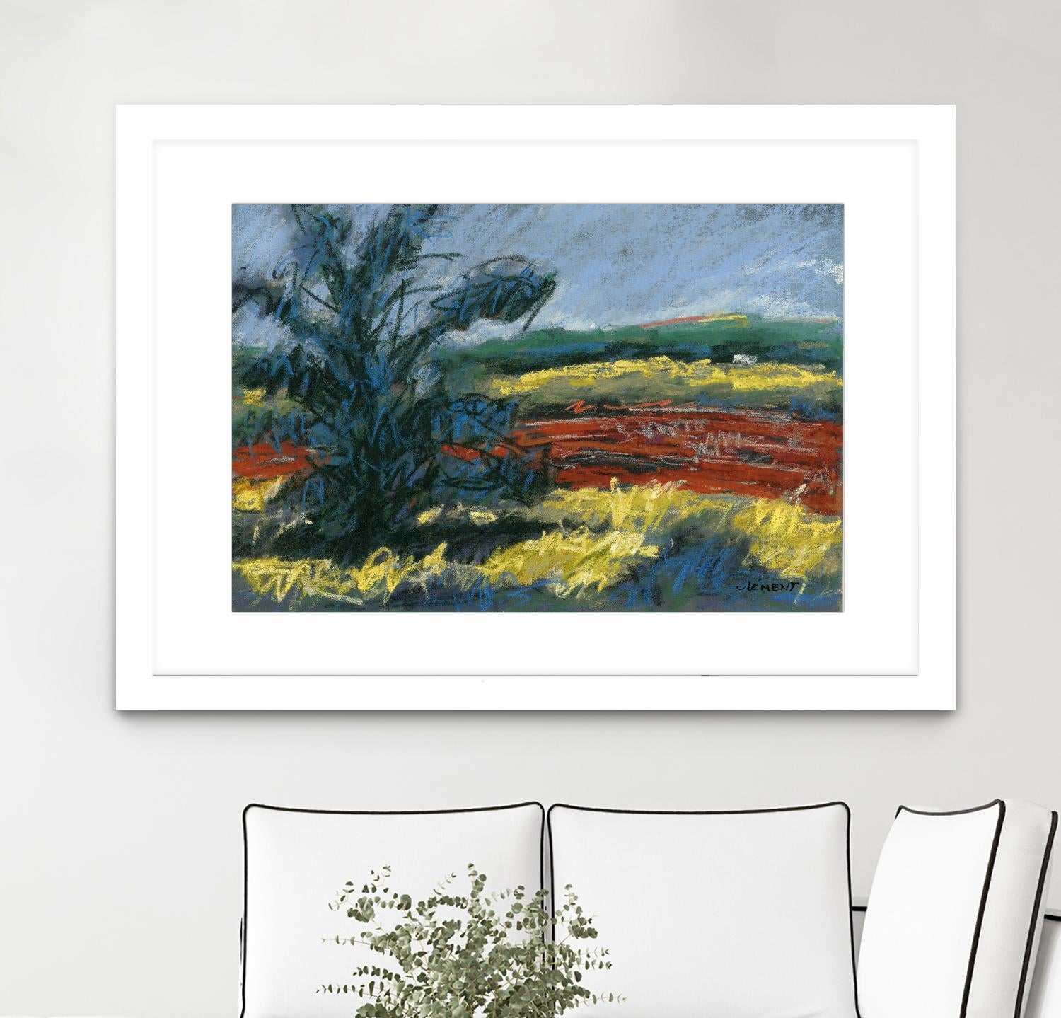 Pastel Landscape II by Jacques Clement on GIANT ART - blue landscape