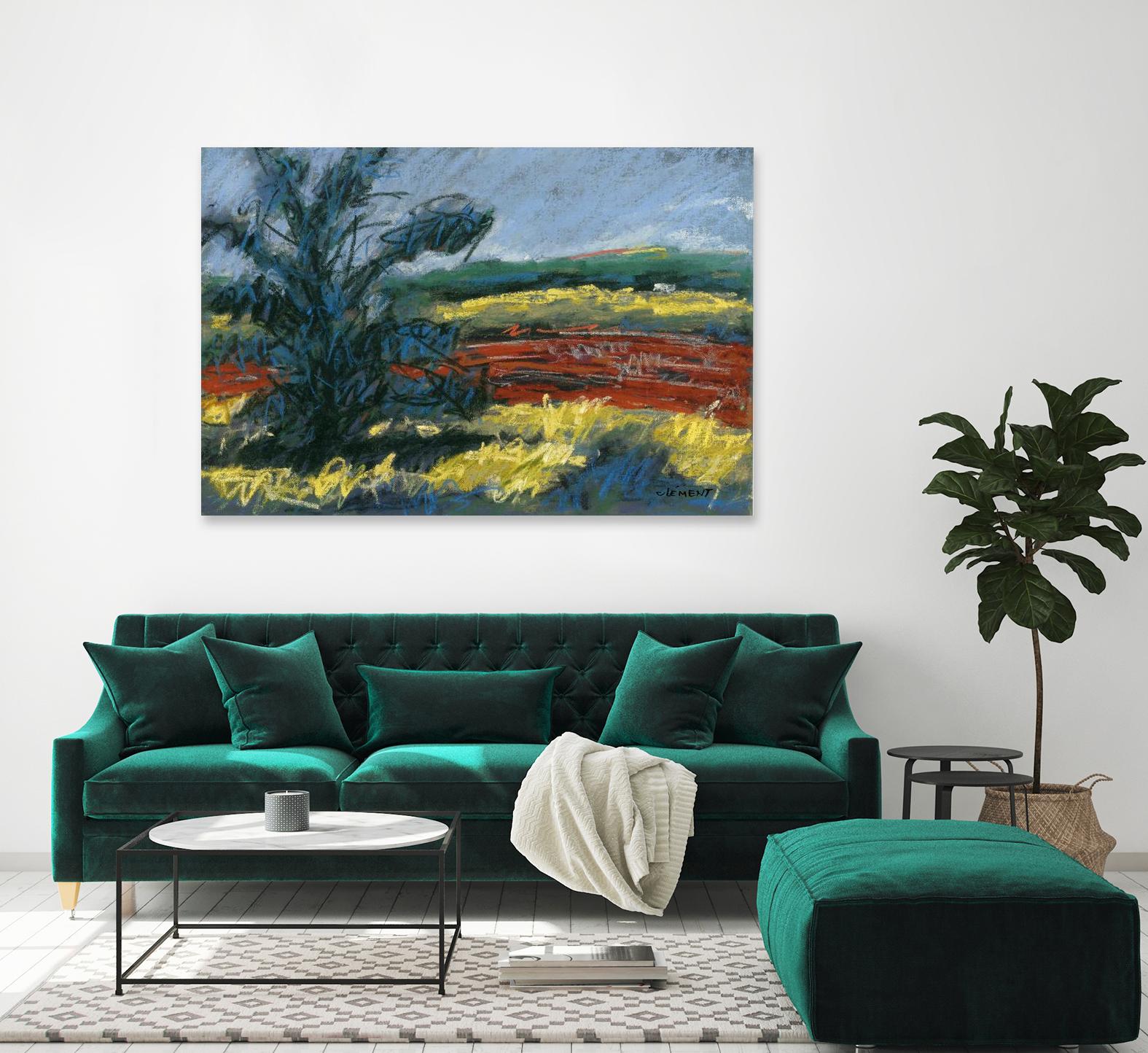 Pastel Landscape II by Jacques Clement on GIANT ART - blue landscape