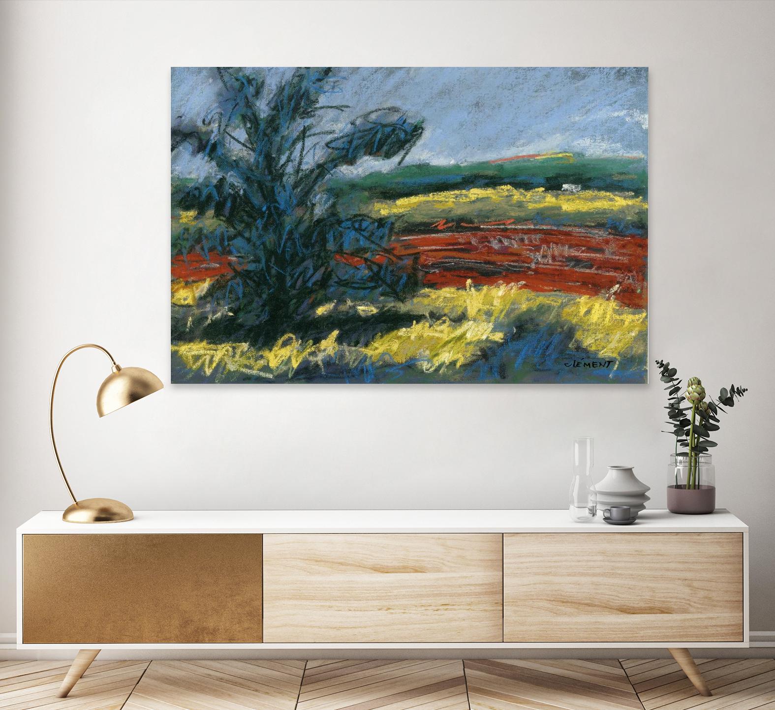 Pastel Landscape II by Jacques Clement on GIANT ART - blue landscape