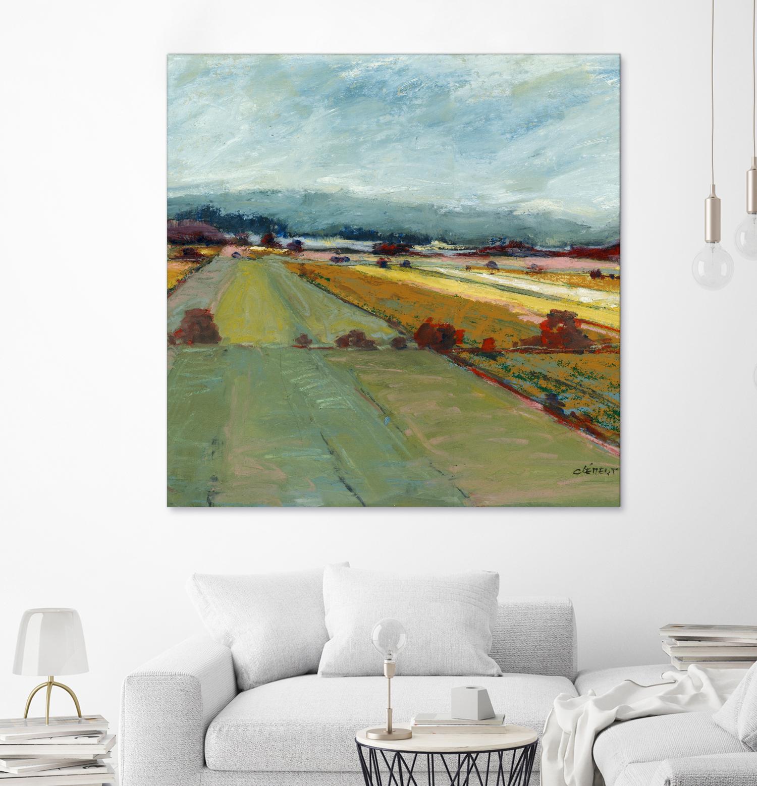 Pastel Landscape VIII by Jacques Clement on GIANT ART - blue landscape