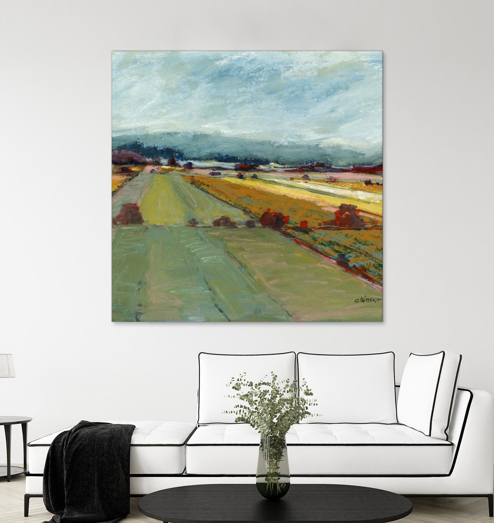 Pastel Landscape VIII by Jacques Clement on GIANT ART - blue landscape