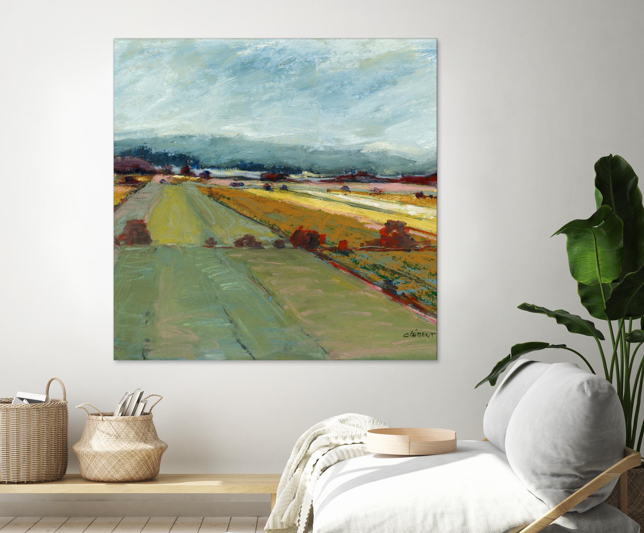 Pastel Landscape VIII by Jacques Clement on GIANT ART - blue landscape