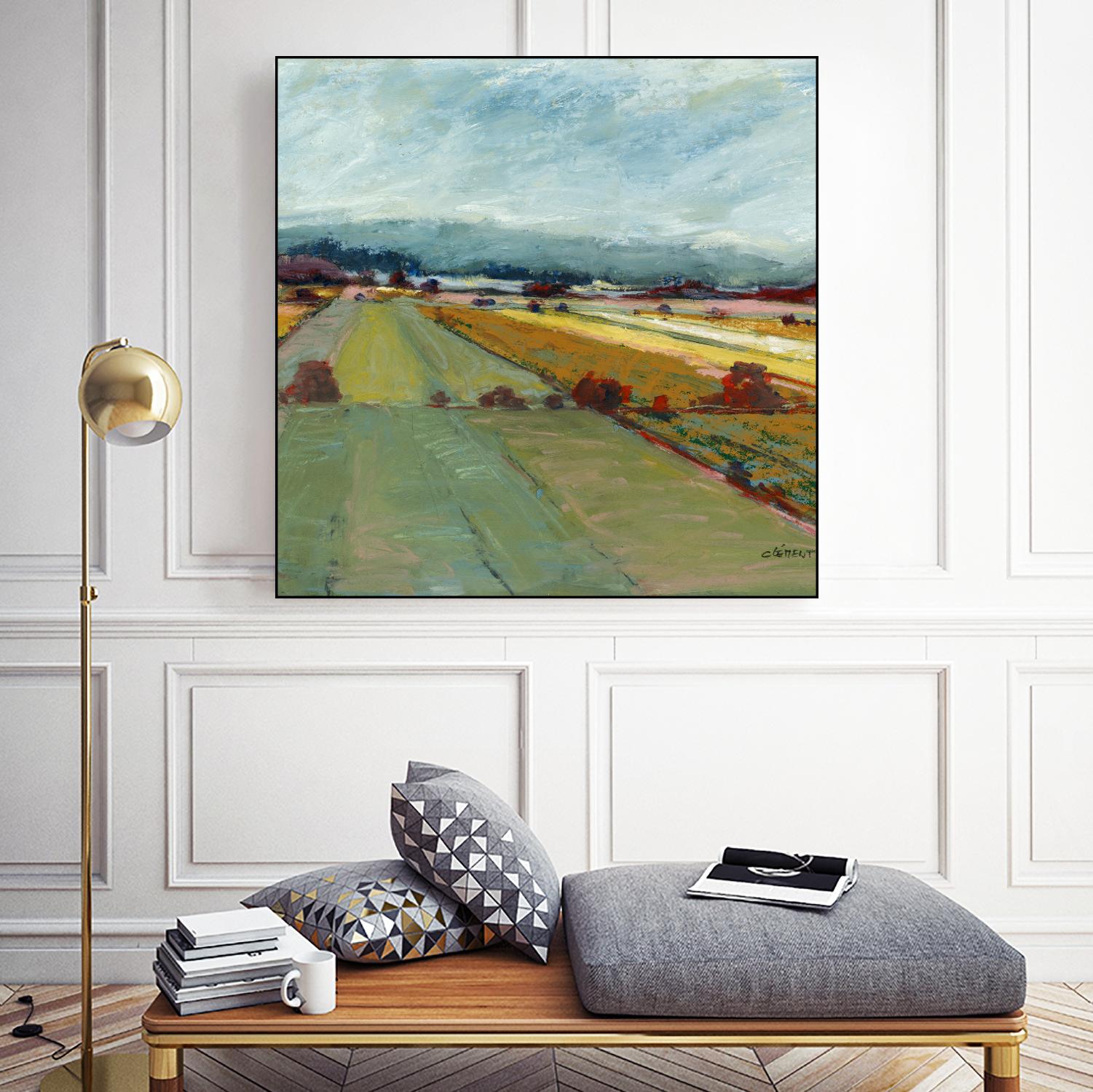 Pastel Landscape VIII by Jacques Clement on GIANT ART - blue landscape